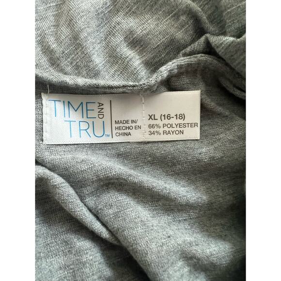 NWT TIME & TRU Gray Cold Shoulder Adjustable Straps Wide Leg Romper Jumpsuit XL - Picture 8 of 9